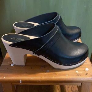 Swedish Hasbeens Slip in Clog Black